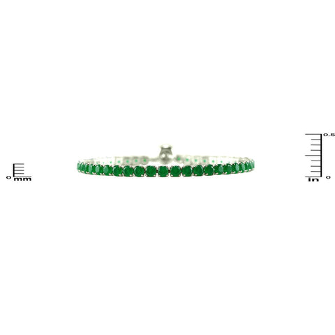 Merribeth Emerald Tennis Silver Bracelet - Beloved Sparkles
