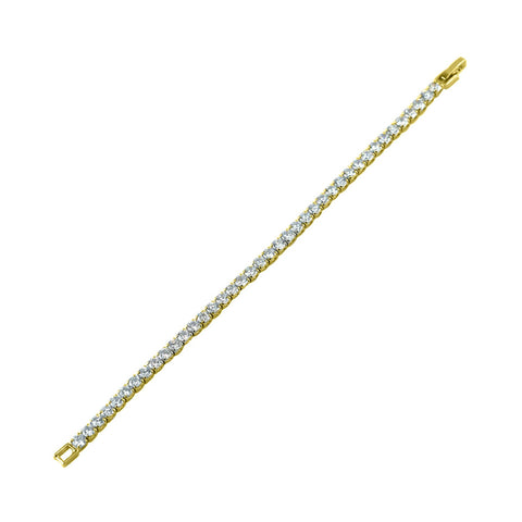 Micole 4mm Round CZ  Gold Tennis Bracelet – 7in