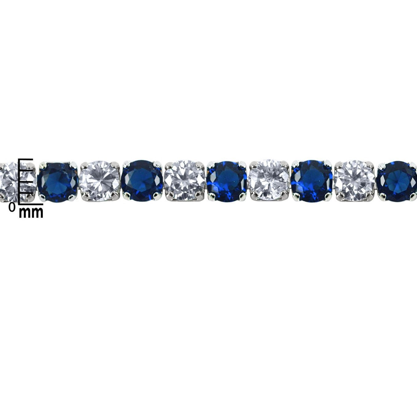 Micole 4mm Sapphire and Clear Round CZ Tennis Bracelet – 7in