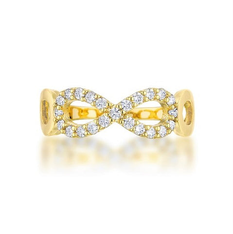 Mina CZ Infinity Fashion  Ring | 0.4ct | 18k Gold