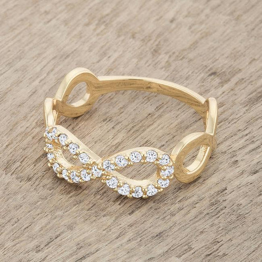Mina CZ Infinity Fashion  Ring | 0.4ct | 18k Gold