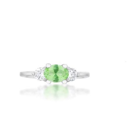 Miranna Three Stone Oval Peridot Engagement Ring | 1.5ct