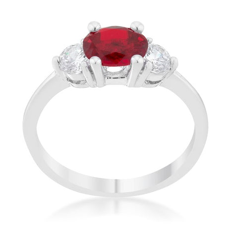 Miranna Three Stone Ruby Oval Engagement Ring | 1.5ct