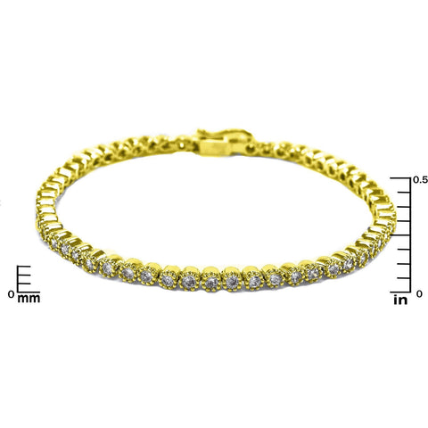 Morina Petite CZ Round  Gold Tennis Bracelet – 7in  | 5ct - Beloved Sparkles
