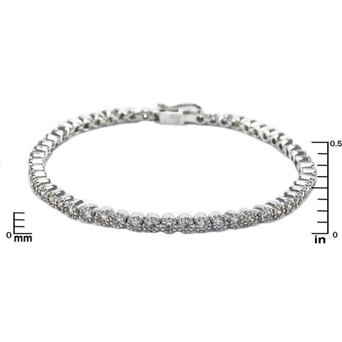 Morina Petite CZ Round  Silver Tennis Bracelet – 7in | 5ct - Beloved Sparkles