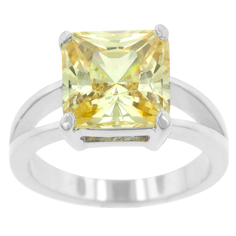 Nadine Canary Princess Cut Cocktail Ring | 5.6ct