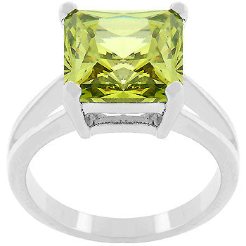 Nadine Peridot Princess Cut Engagement Ring | 5.6ct