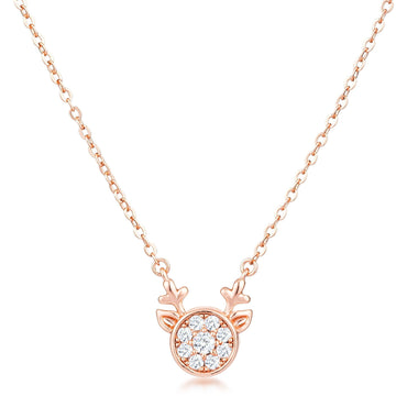 Nala Reindeer CZ Rose Gold Pendant