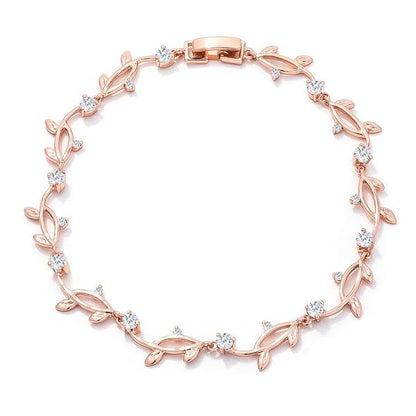 Nathana Romantic Vine Rose Gold Bracelet  – 7in