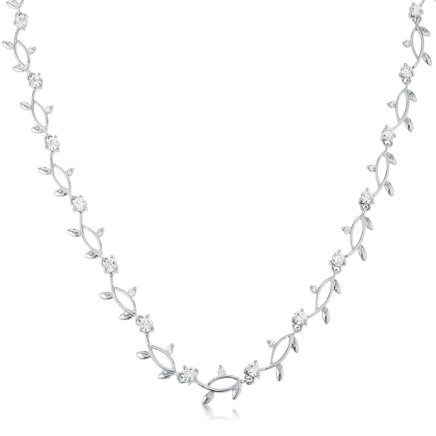 Nathana Romantic Vineyard Silver Necklace | 16in