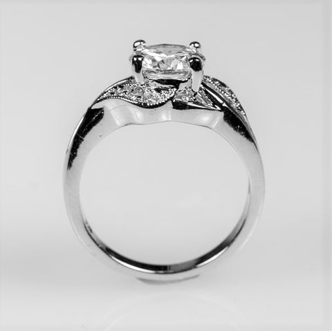 Natka Round CZ Elegant Engagement Ring | 1.8ct