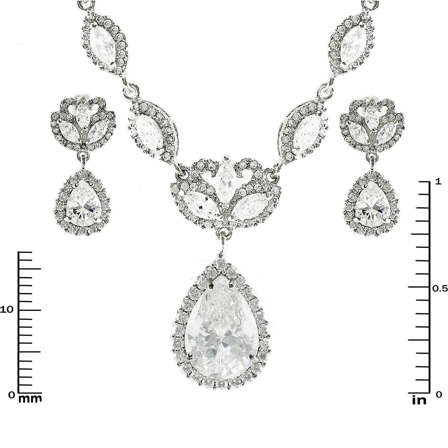 Nettie Vintage Teardrop Dangle Necklace Set
