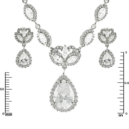 Nettie Vintage Teardrop Dangle Necklace Set