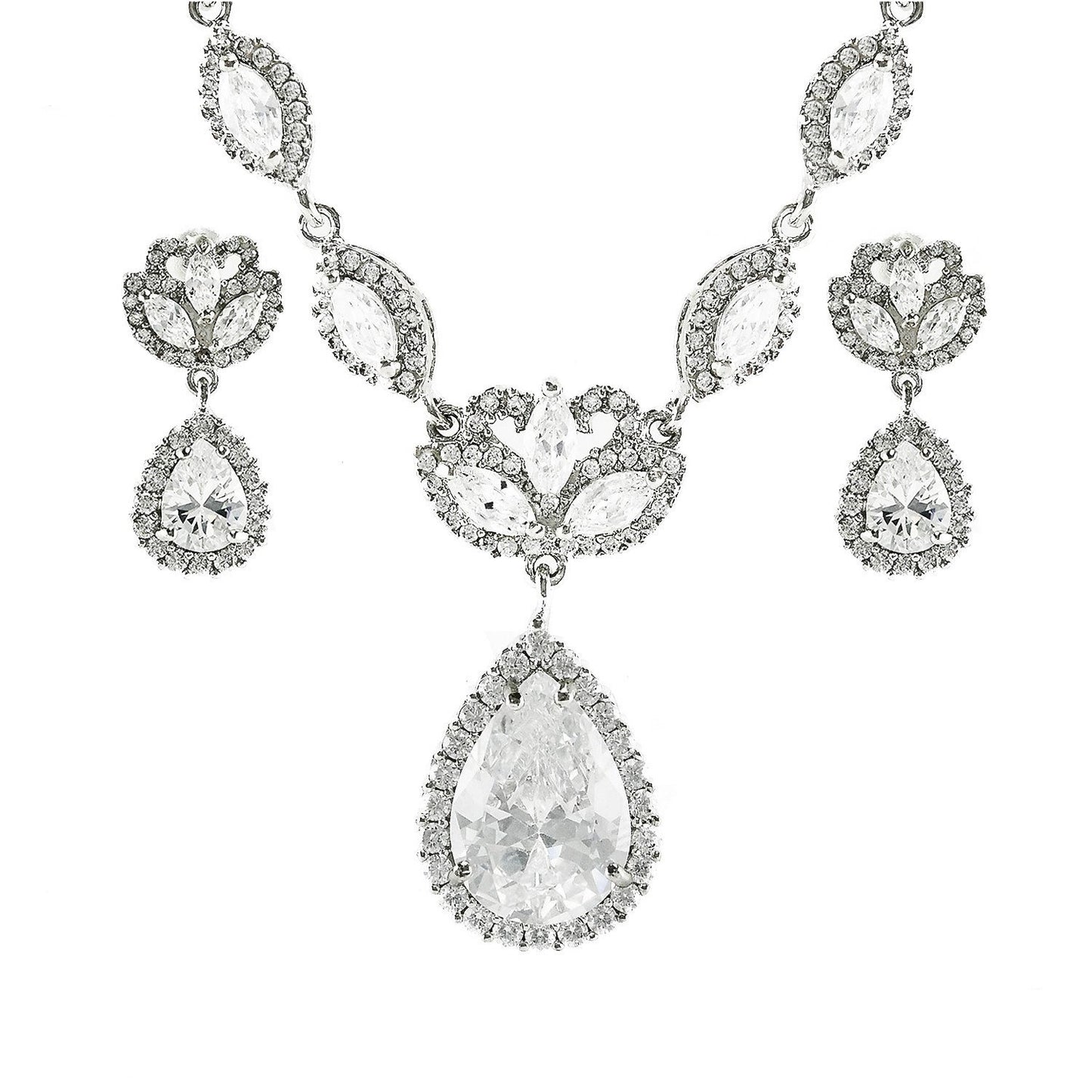 Nettie Vintage Teardrop Dangle Necklace Set