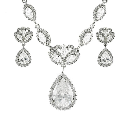 Nettie Vintage Teardrop Dangle Necklace Set