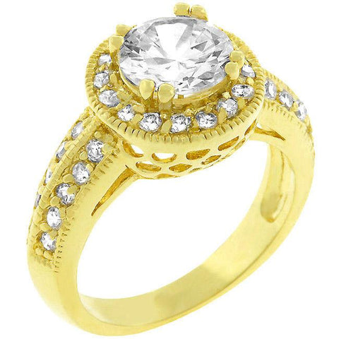 Nevada 1.7ct Round Halo Gold Engagement Ring | 2.2ct