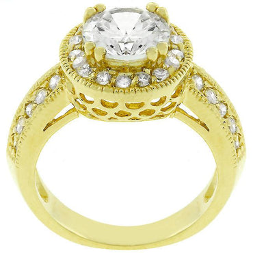 Nevada 1.7ct Round Halo Gold Engagement Ring | 2.2ct