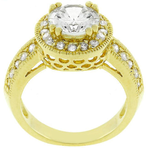 Nevada 1.7ct Round Halo Gold Engagement Ring | 2.2ct