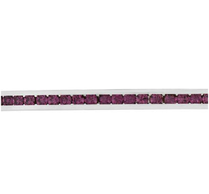 Nico Amethyst Purple CZ Silver Cuff Bracelet