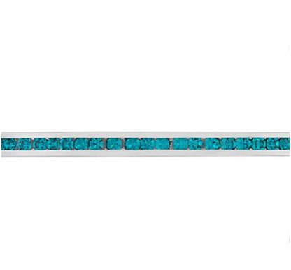 Nico Turquoise Green CZ Silver Cuff Bracelet