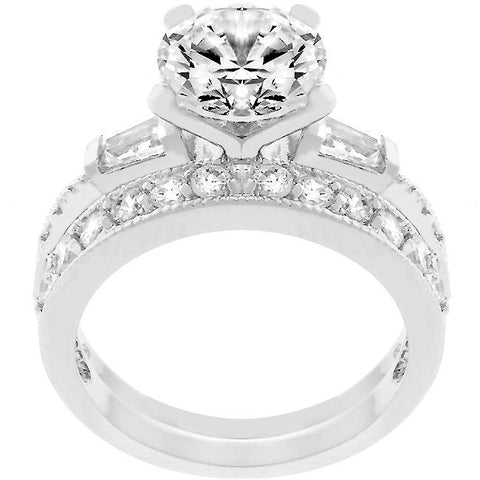 Nita Round Solitaire Engagement Ring Set | 3ct