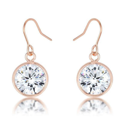 Noga 9mm CZ Bezel Set Solitaire Drop Earrings | 3ct