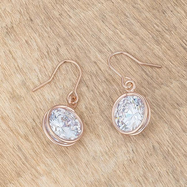 Noga 9mm CZ Bezel Set Solitaire Drop Earrings | 3ct