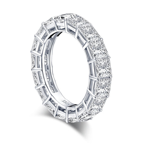 Norana 4mm Princess CZ Eternity Stackable Ring | 6ct | Sterling Silver