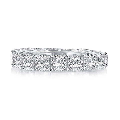 Norana 4mm Princess CZ Eternity Stackable Ring | 6ct | Sterling Silver