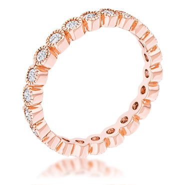 Nora 2mm CZ Round Dotted Bezel Eternity Ring | 0.9ct