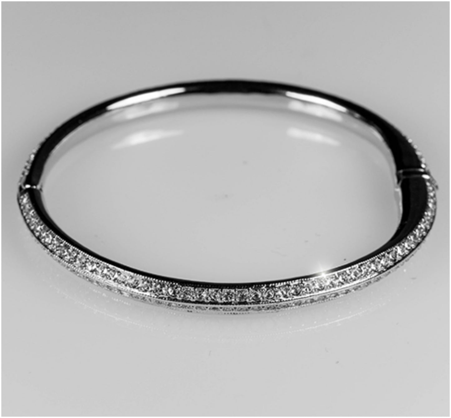 Nova Two Rows CZ Silver Bangle Bracelet
