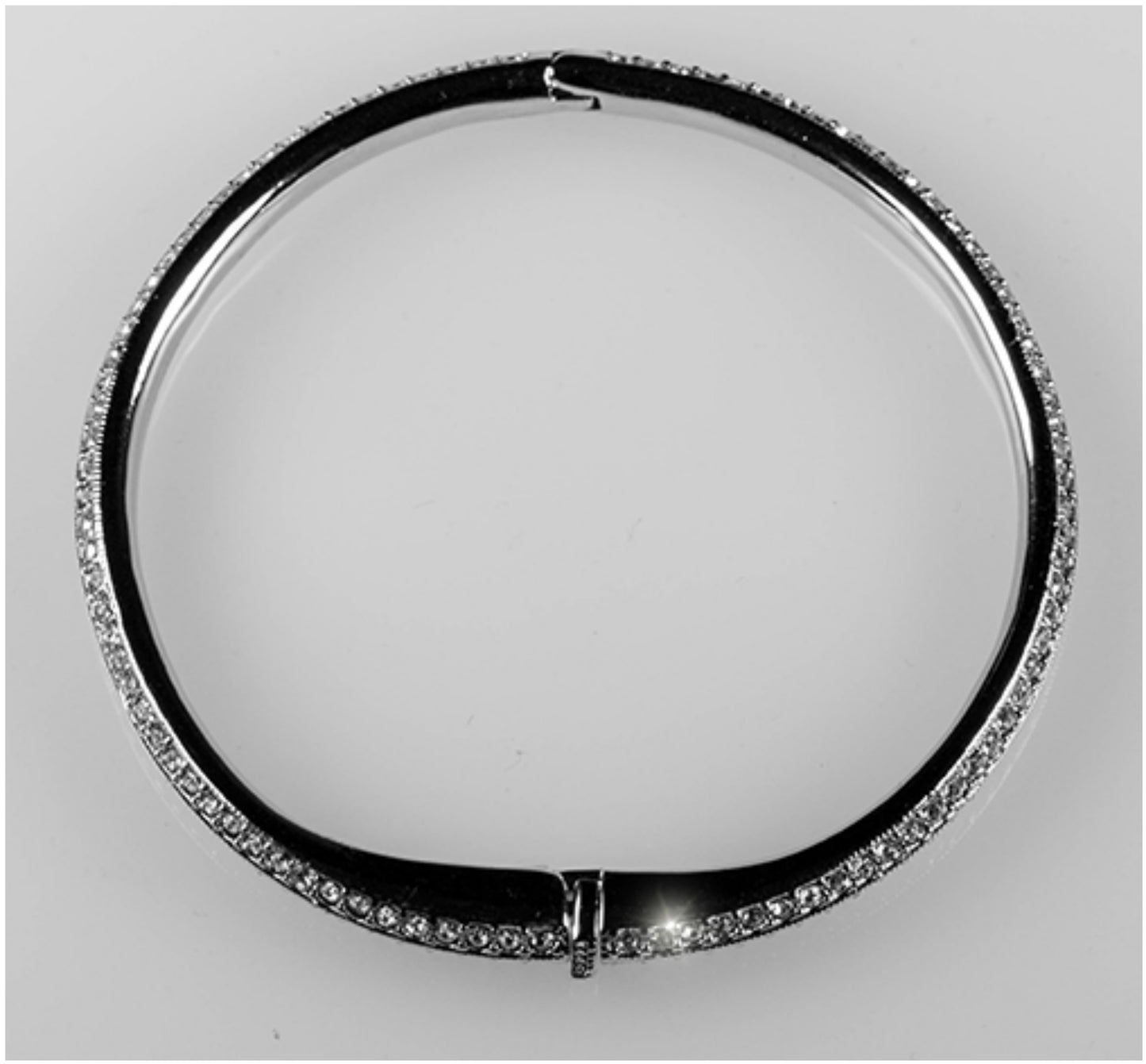 Nova Two Rows CZ Silver Bangle Bracelet