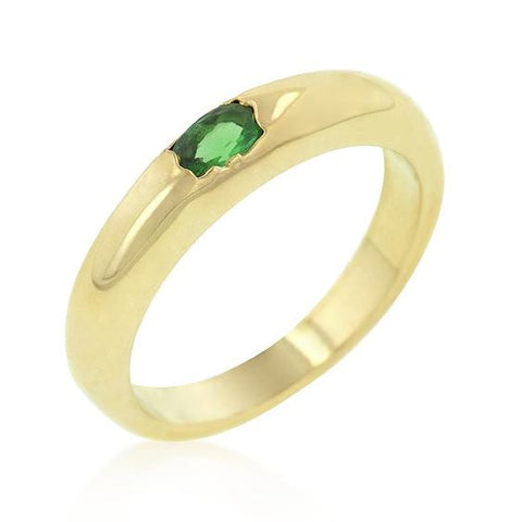 Ofira Emerald Oval Gold Band Ring | 18k Gold