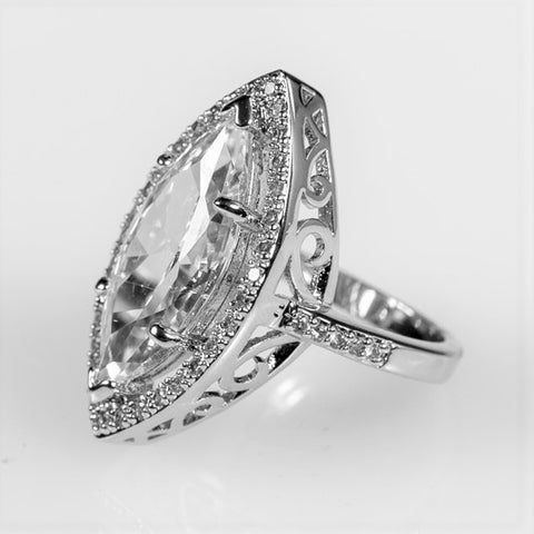 Ohara 10ct Marquise Solitaire Engagement Ring | 12ct