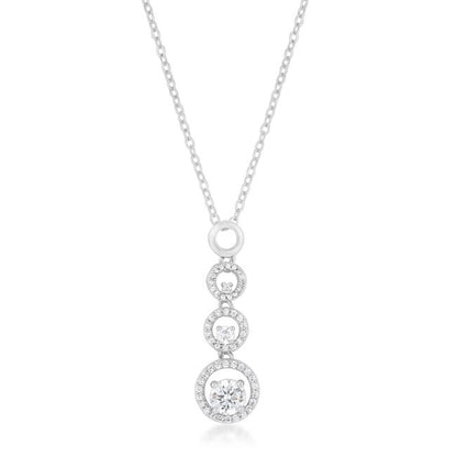 Olivia Graduated Round CZ Halo Pendant | 6ct