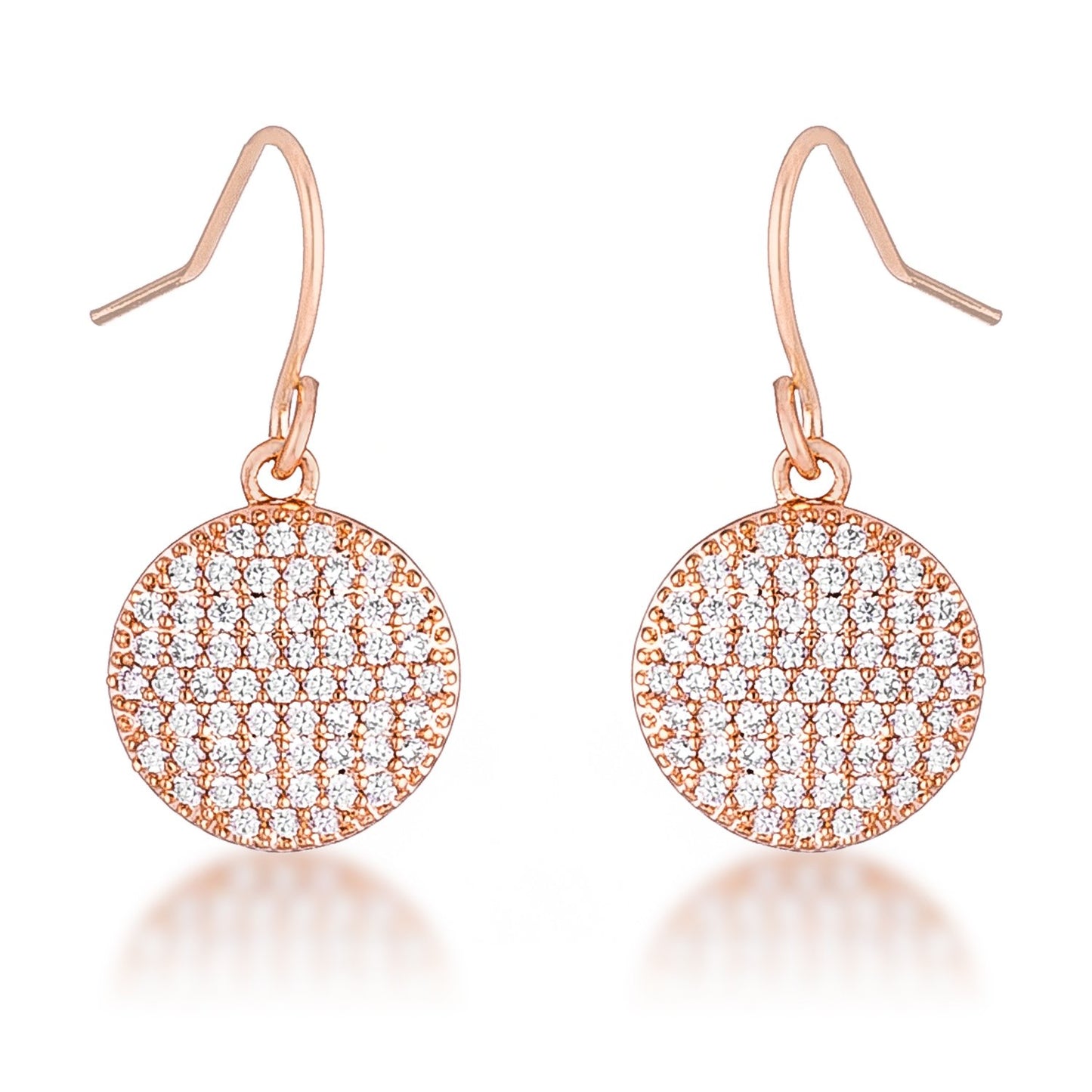 Olva CZ Disk Rose Gold Earrings | 0.6ct