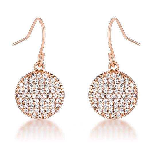 Olva CZ Disk Rose Gold Earrings | 0.6ct