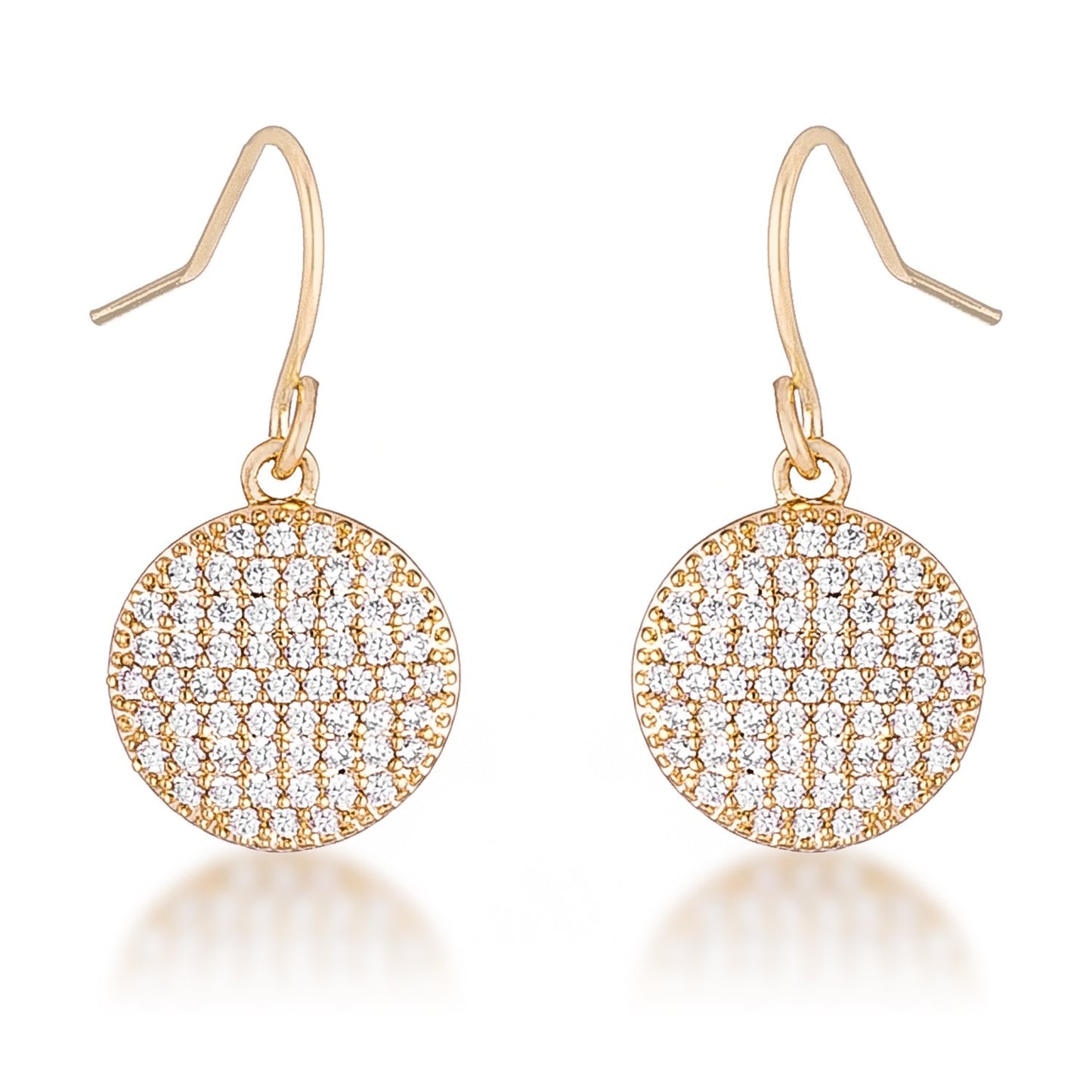 Olva CZ Disk Gold Earrings | 0.6ct