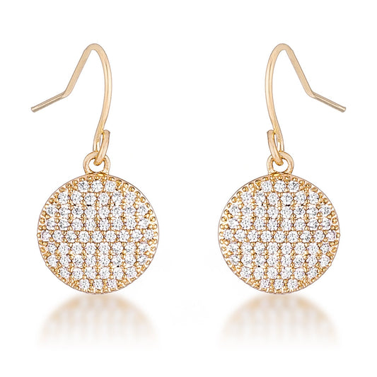 Olva CZ Disk Gold Earrings | 0.6ct