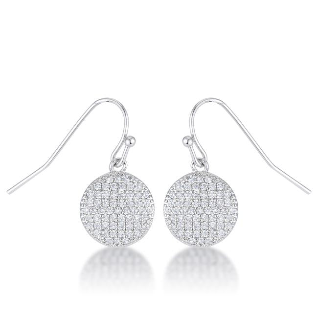 Olva CZ Disk Drop Earrings | 0.6ct