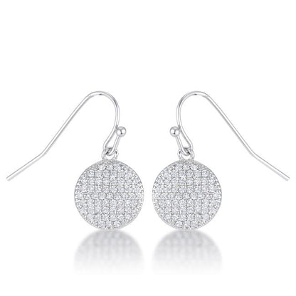 Olva CZ Disk Drop Earrings | 0.6ct