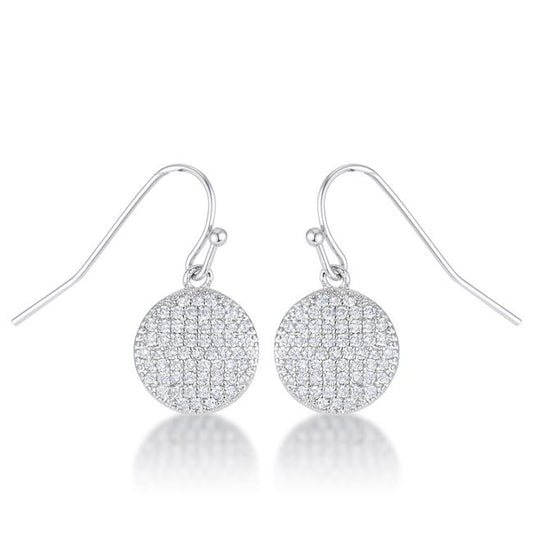 Olva CZ Disk Drop Earrings | 0.6ct