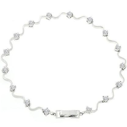 Orla 3mm Round CZ Eternity CZ Bracelet  – 7in