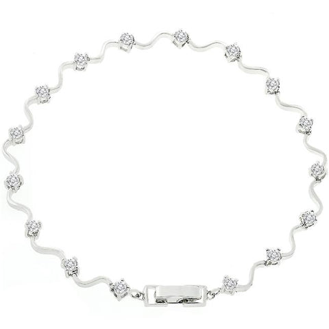 Sheena Princess Cut Fashion Eternity CZ Bracelet  – 7in