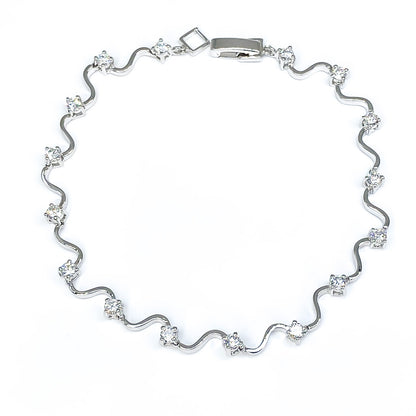 Orla 3mm Round CZ Eternity CZ Bracelet  – 7in