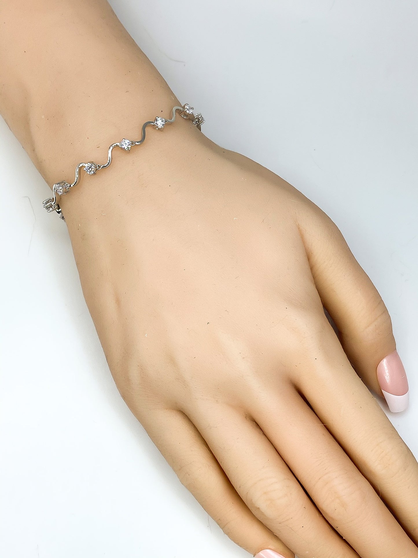 Orla 3mm Round CZ Eternity CZ Bracelet  – 7in