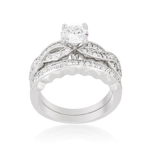 Pana Round Infinity Twist Engagement & Wedding Ring Set | 2.5ct