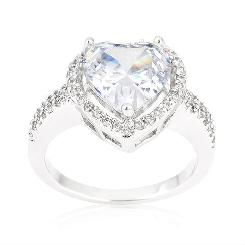 Panna 4ct Heart Solitaire Engagement Ring | 5ct