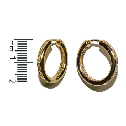 Panola CZ Inside-Out Gold Huggie Earrings