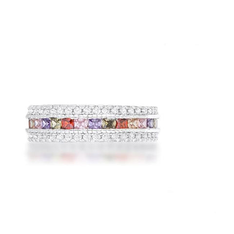 Paula Multicolor CZ Eternity Band Ring | 4ct